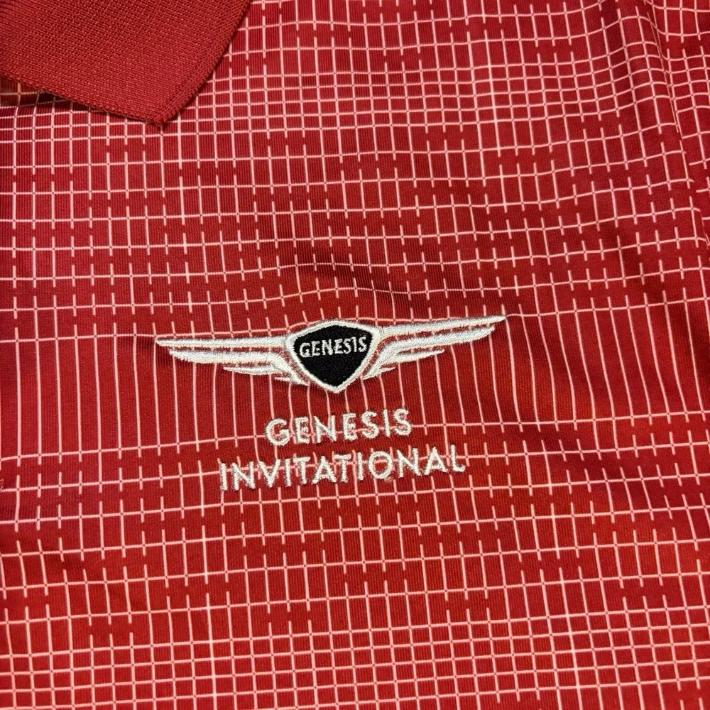 Nike Golf Polo Dri FIT Vapor Red White‎ Mens Small Genesys Invitational